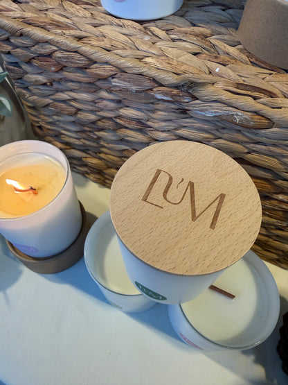 Couvercle en bois pour bougie