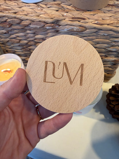 Couvercle en bois pour bougie